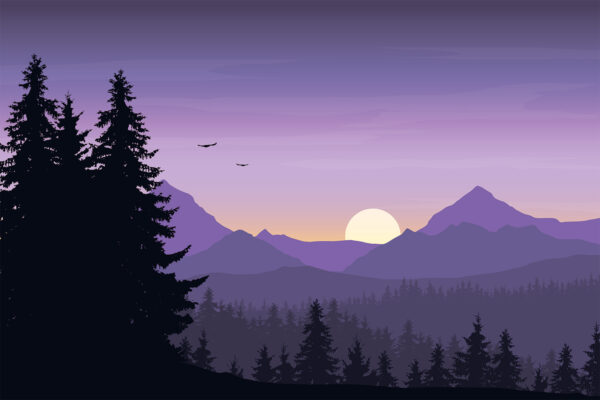 Landscape with trees and mountains u73938p 600x400 - Landscape with trees and mountains - tegory