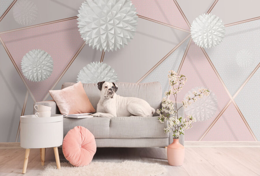 White and pink geometrical design