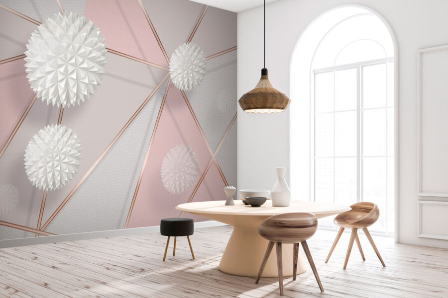 White and pink geometrical design