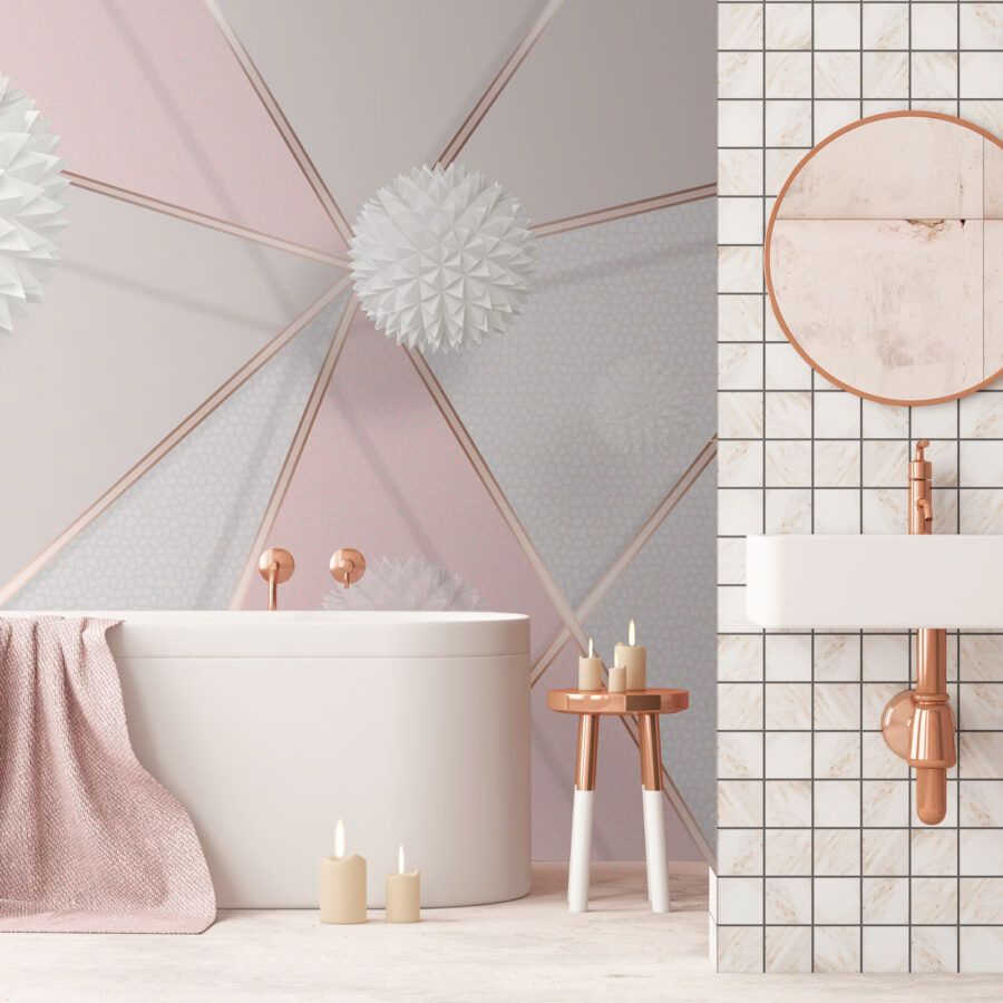 White and pink geometrical design