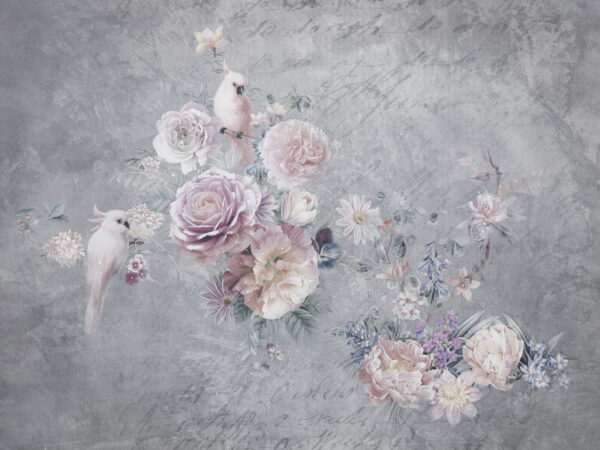Painting of flowers and birds Painting of flowers and birds