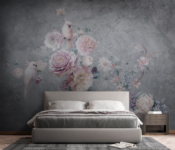 Painting of flowers and birds Painting of flowers and birds