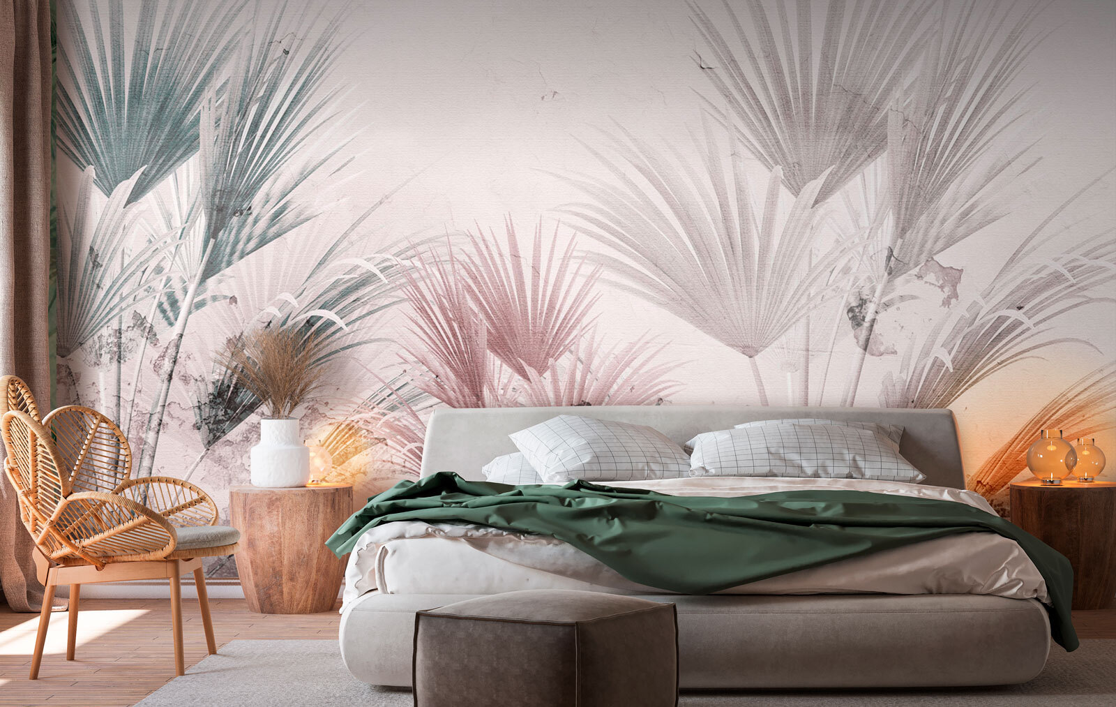 Elegant palm leaves on a soft background.