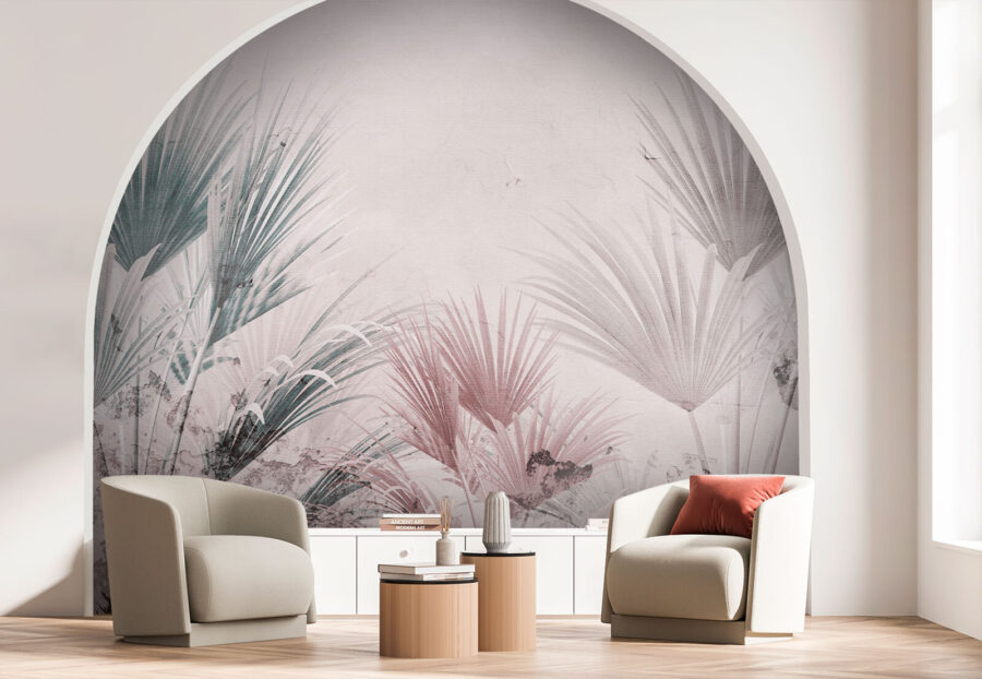 Elegant palm leaves on a soft background.