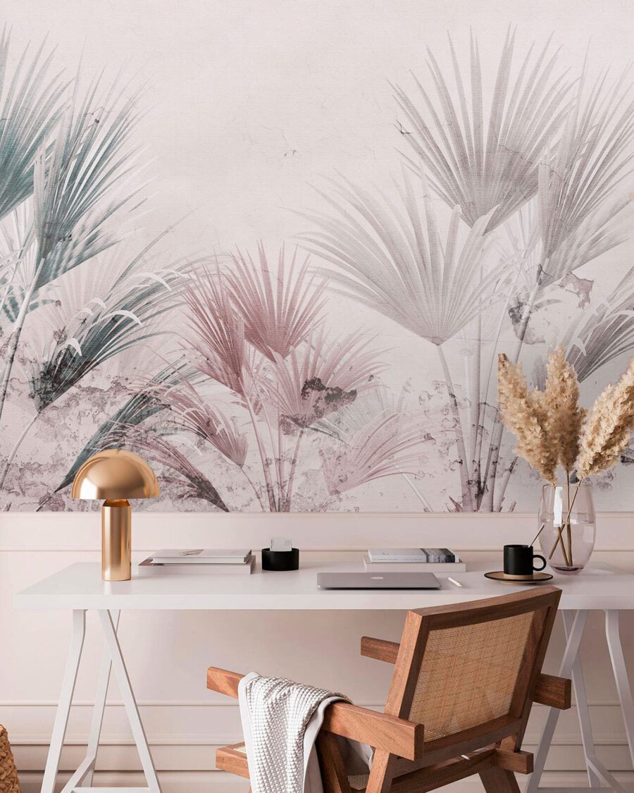 Elegant palm leaves on a soft background.