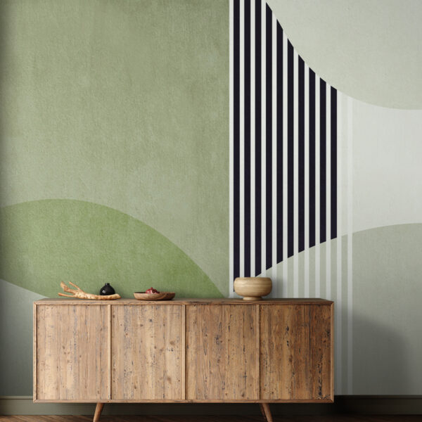 A green and black geometric design A green and black geometric design