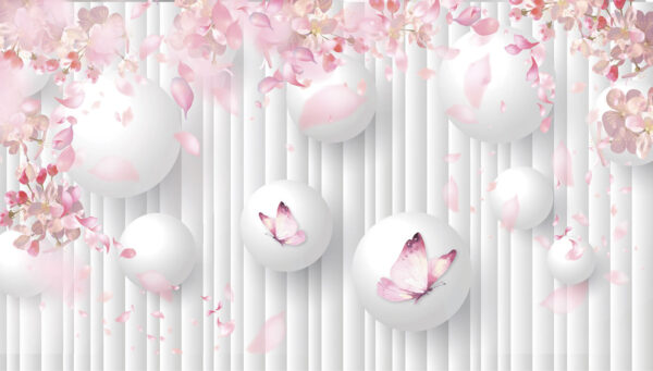 Group of white balls with pink butterflies on them u74222p 600x341 - Group of white balls with pink butterflies on them - tegory