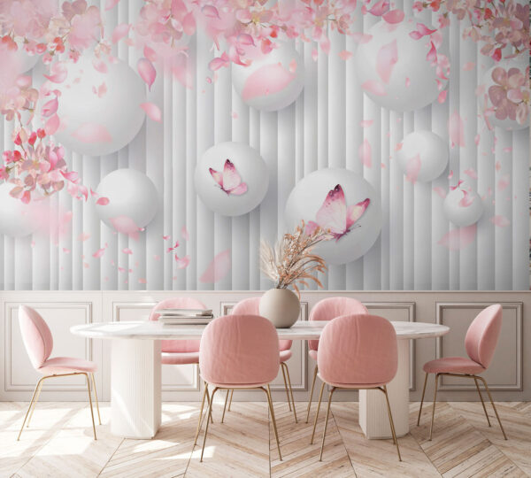 Group of white balls with pink butterflies on them u74222piq1 600x540 - Group of white balls with pink butterflies on them - tegory