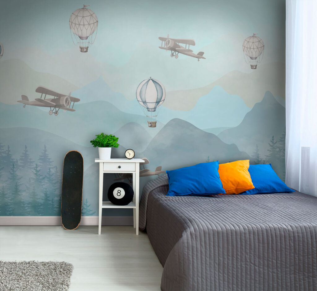 Group of airplanes flying in the sky