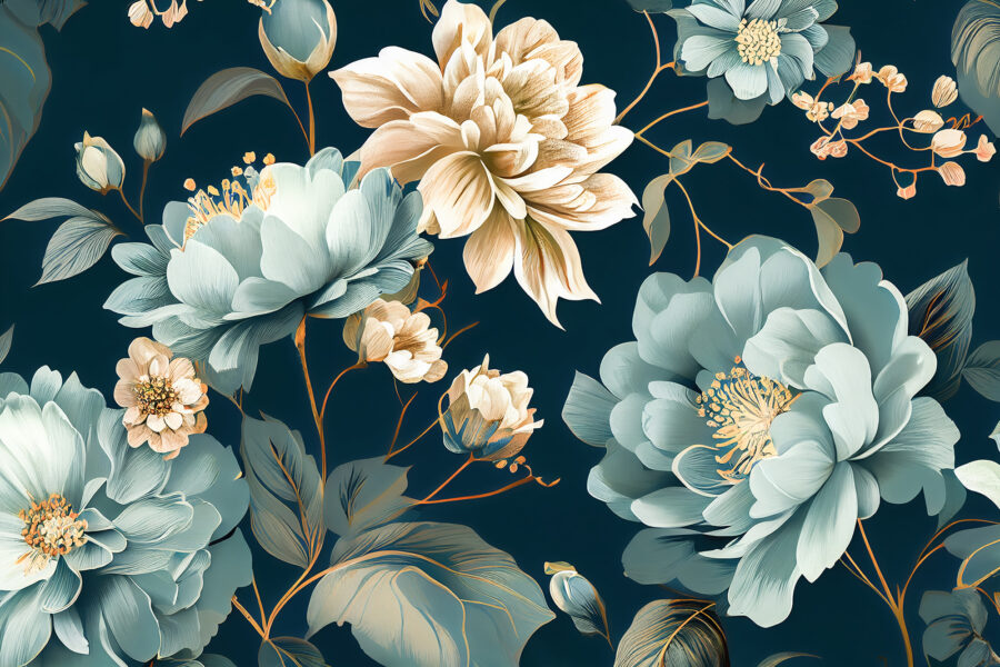 Floral pattern on a dark background