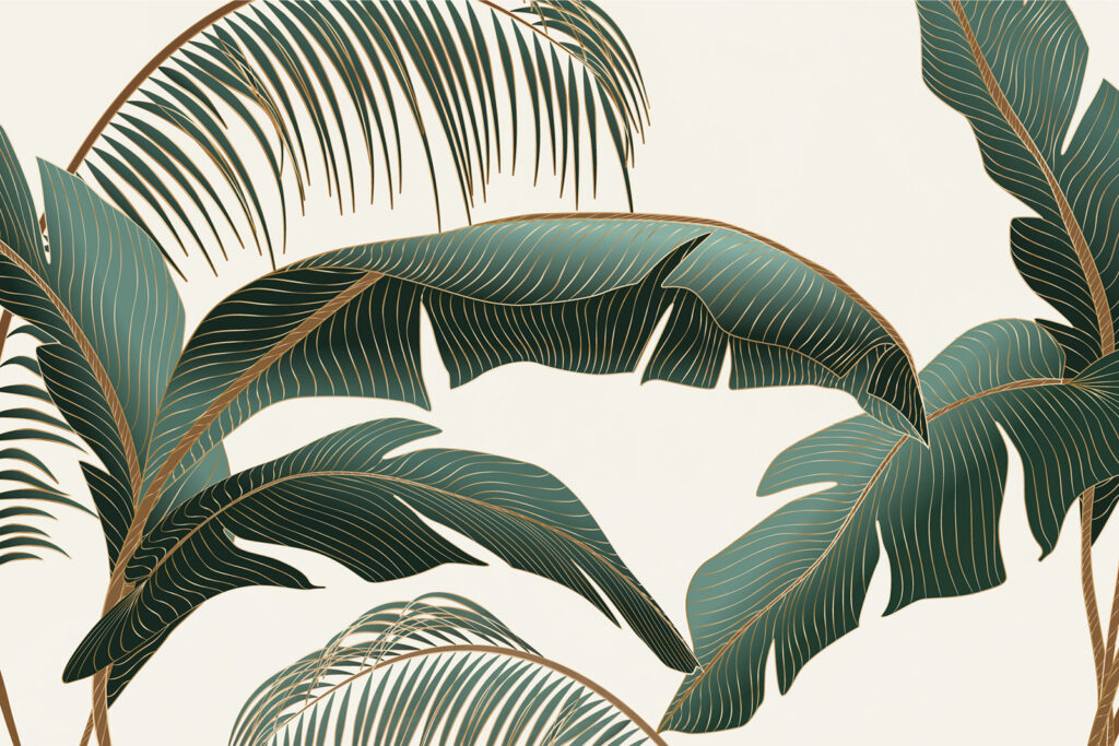 Tropical leaves on a light background. Tropical leaves on a light background.