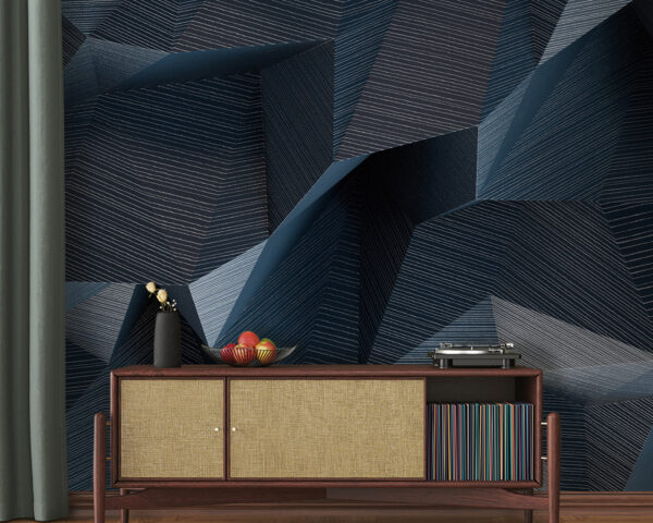 Geometric waves in shades of blue. Geometric waves in shades of blue.