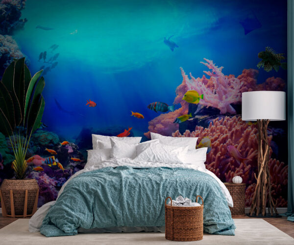 Fish swimming in a coral reef Fish swimming in a coral reef