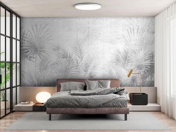 White and grey background with palm leaves u74401pib1 600x450 - White and grey background with palm leaves