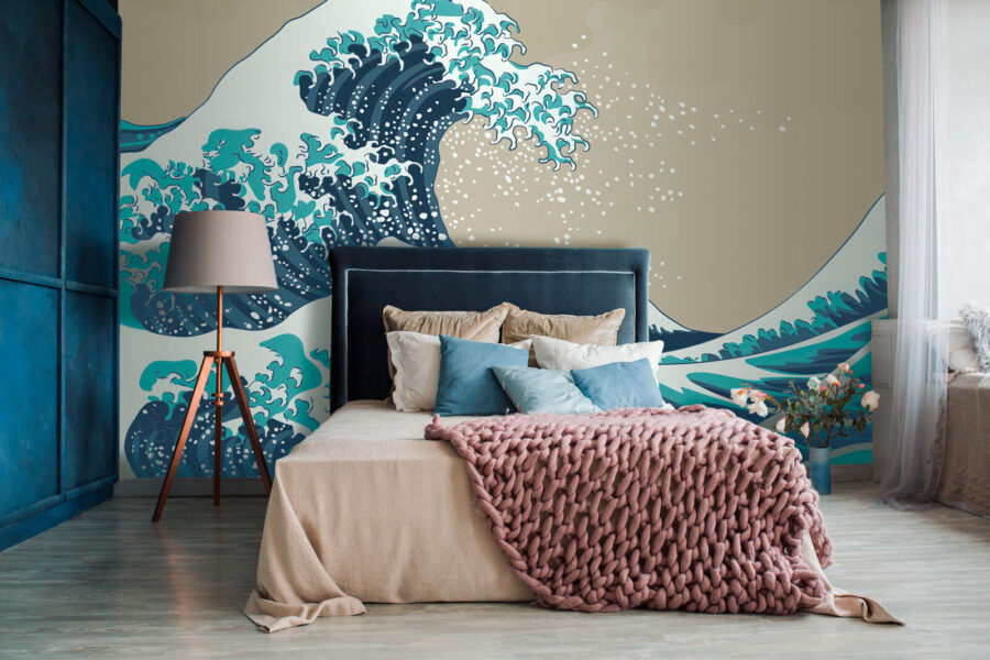Wall murals Large wave of water