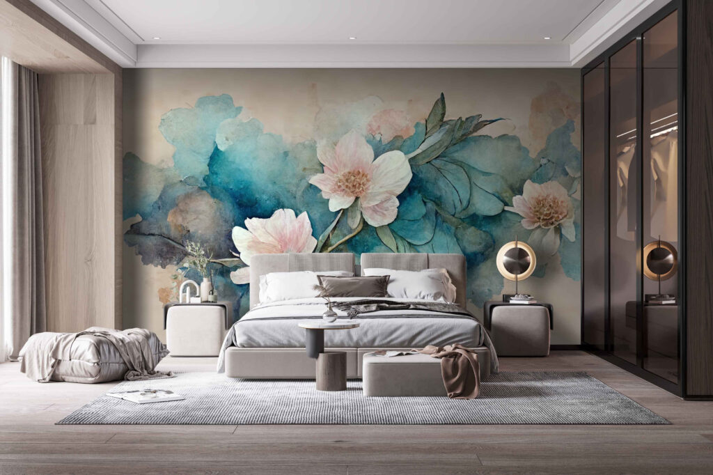 Painting of flowers and leaves Painting of flowers and leaves