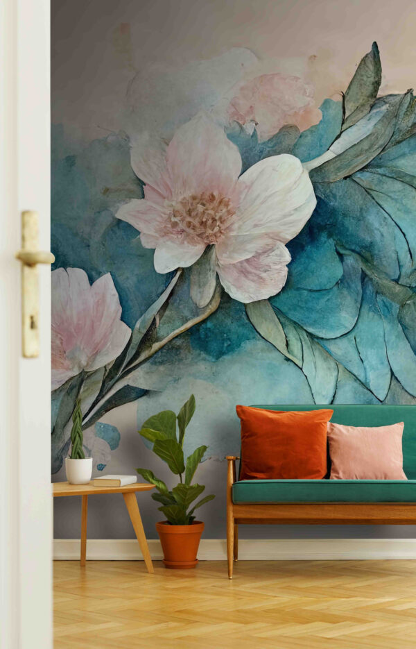 Painting of flowers and leaves Painting of flowers and leaves