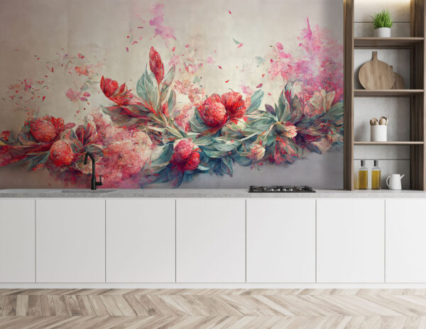 Painting of flowers and leaves u74680pik1 600x464 - Painting of flowers and leaves - tegory