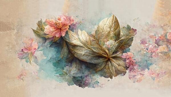 Painting of flowers and leaves Painting of flowers and leaves