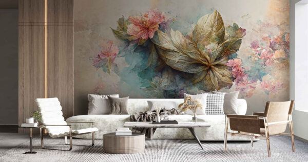 Painting of flowers and leaves Painting of flowers and leaves