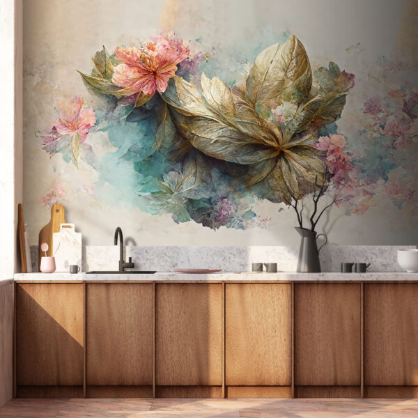 Painting of flowers and leaves Painting of flowers and leaves