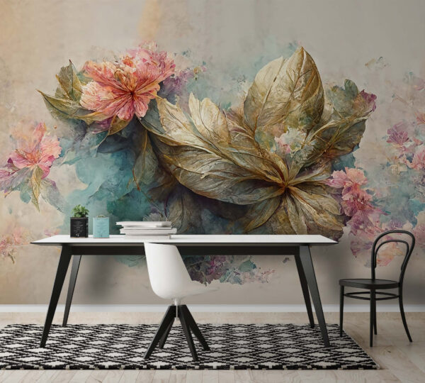 Painting of flowers and leaves Painting of flowers and leaves