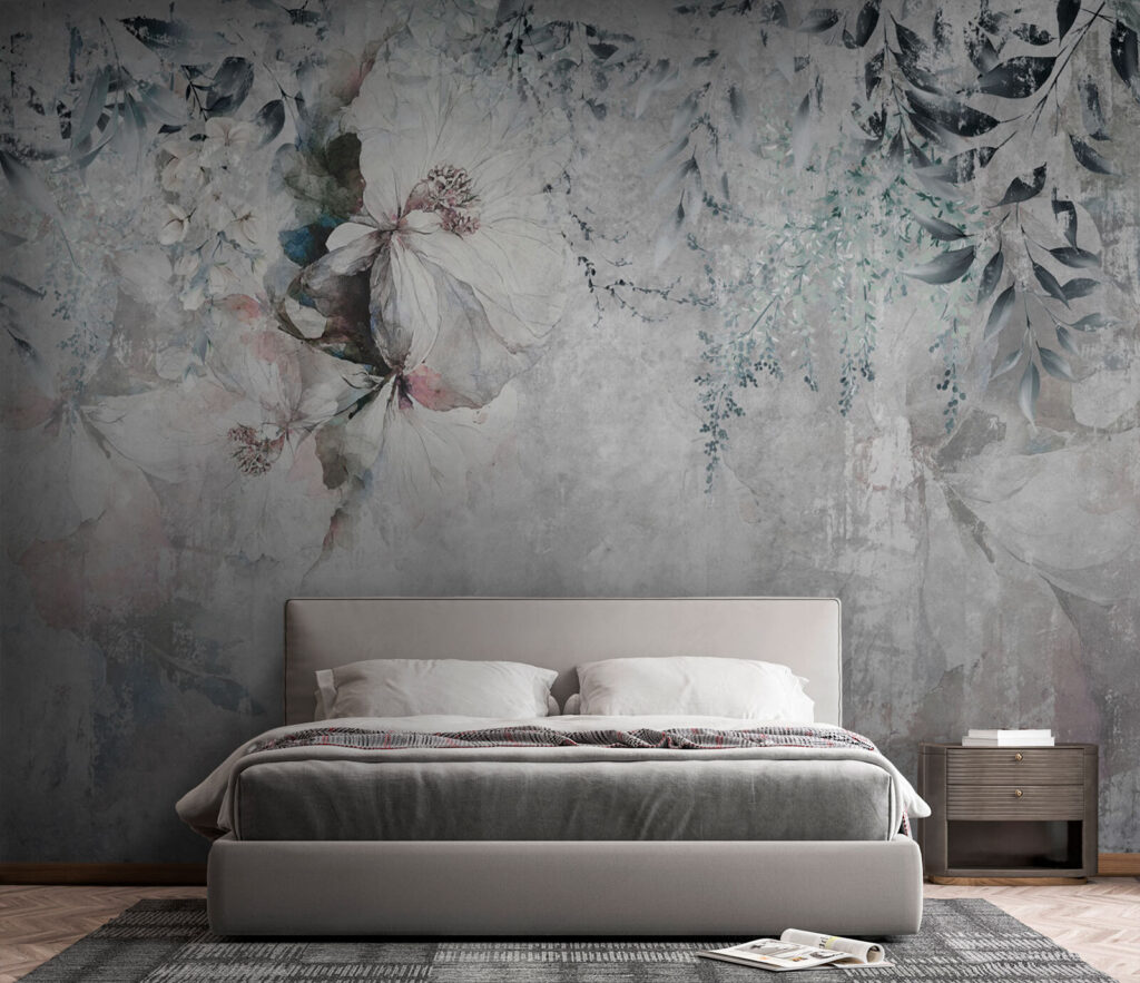 Painting of flowers and leaves