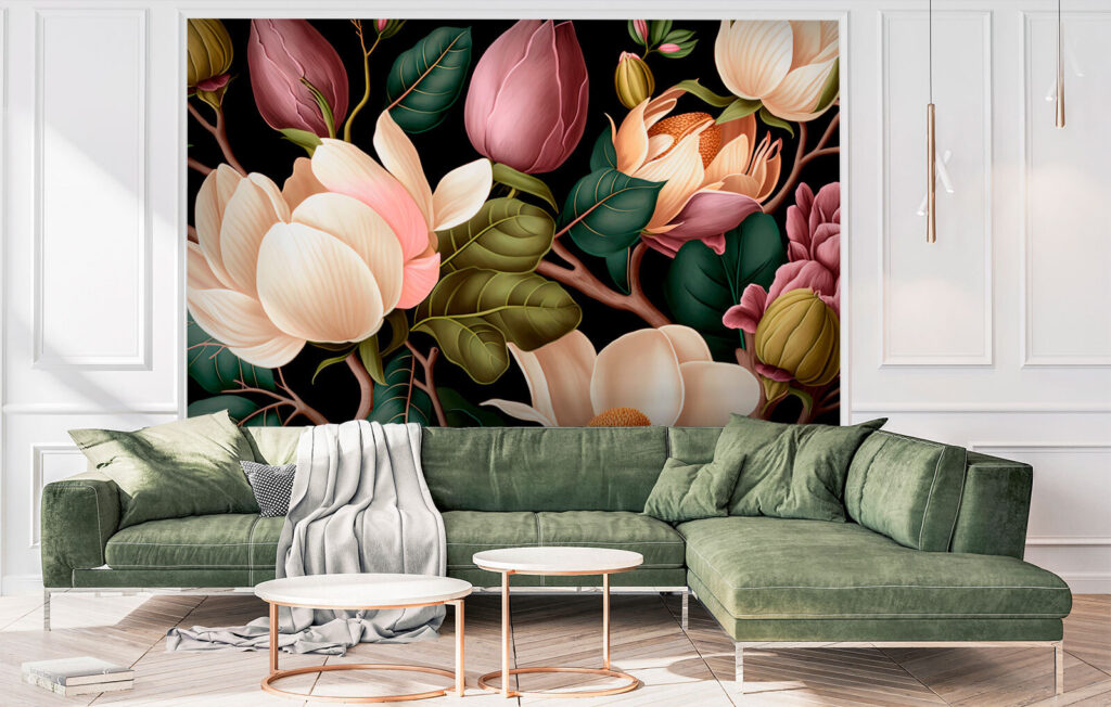 Elegant floral composition on dark background Elegant floral composition on dark background