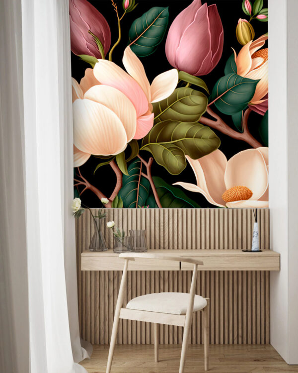 Elegant floral composition on dark background. Elegant floral composition on dark background.