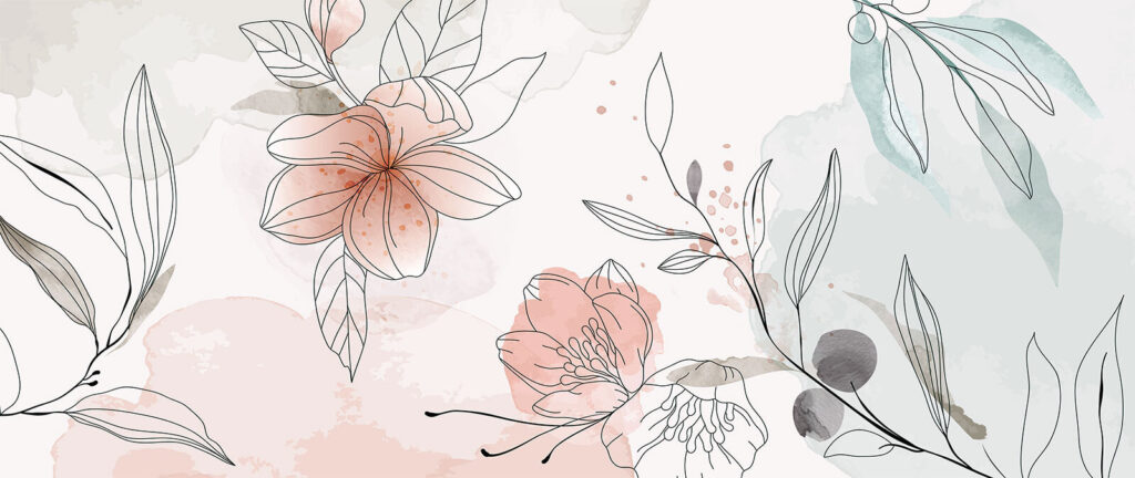 Drawing of flowers and leaves Drawing of flowers and leaves