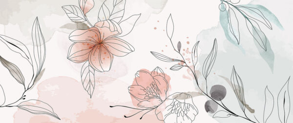 Drawing of flowers and leaves Drawing of flowers and leaves