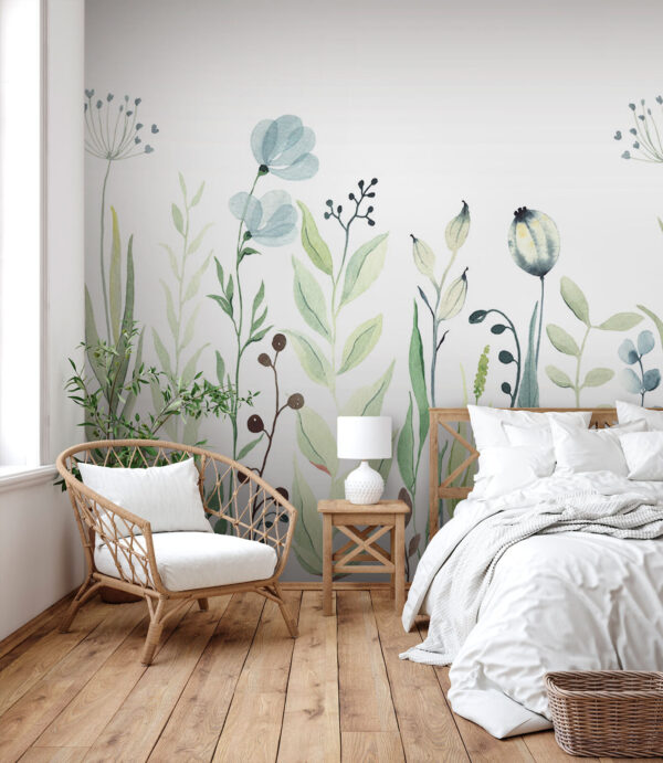 Watercolor painting of flowers and leaves u74870pib1 600x691 - Watercolor painting of flowers and leaves - tegory