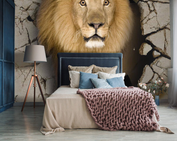 Lion walking through a crack wall u77849pib87 600x480 - Lion walking through a crack wall - tegory