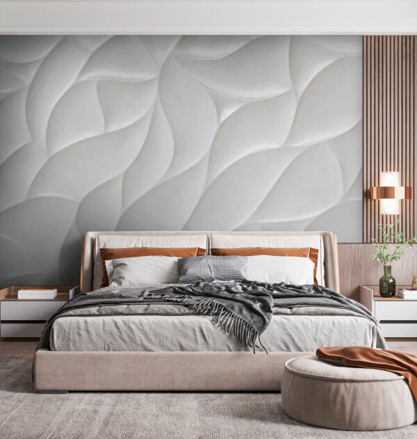 White surface with wavy lines White surface with wavy lines