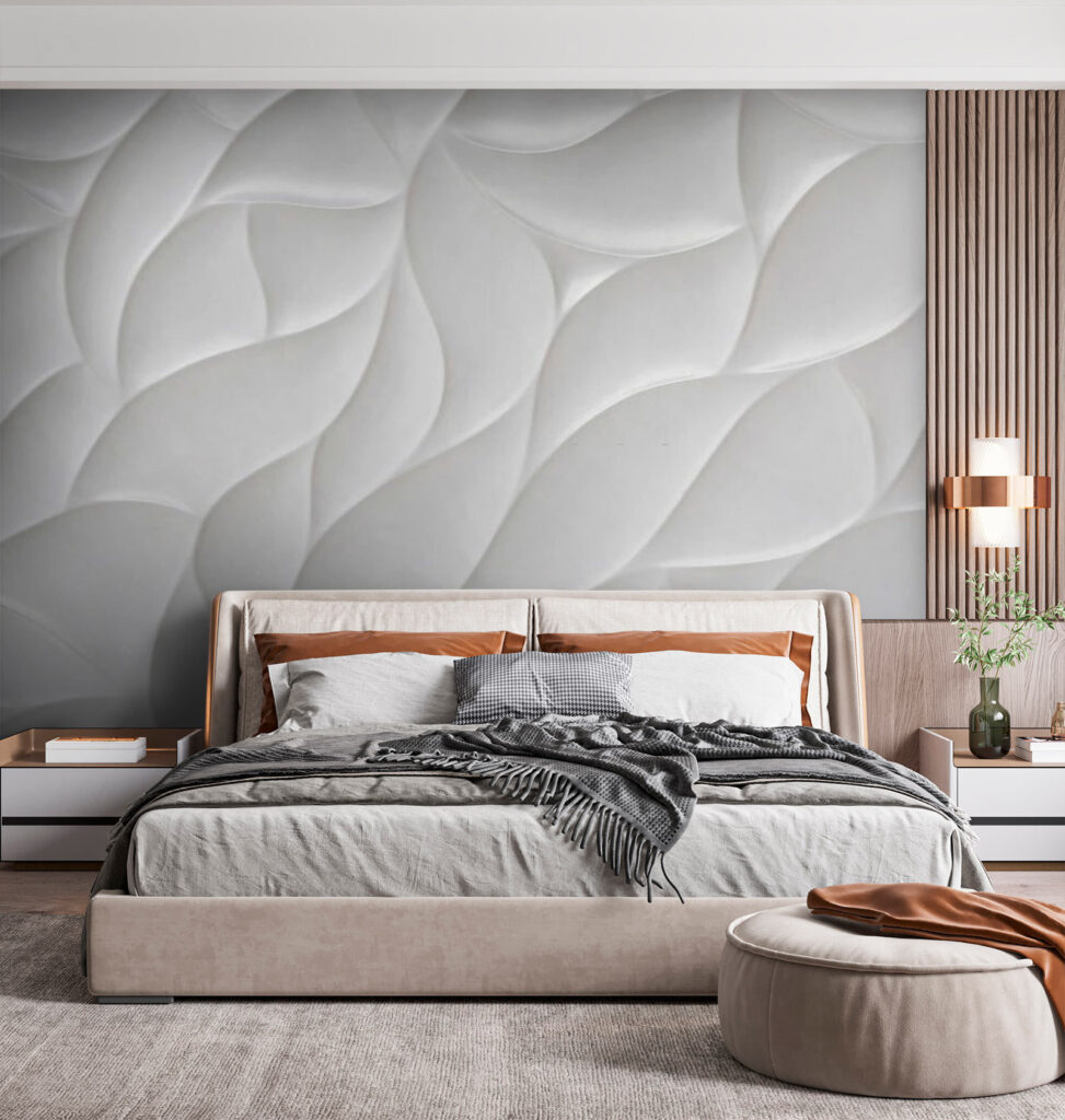 White surface with wavy lines White surface with wavy lines