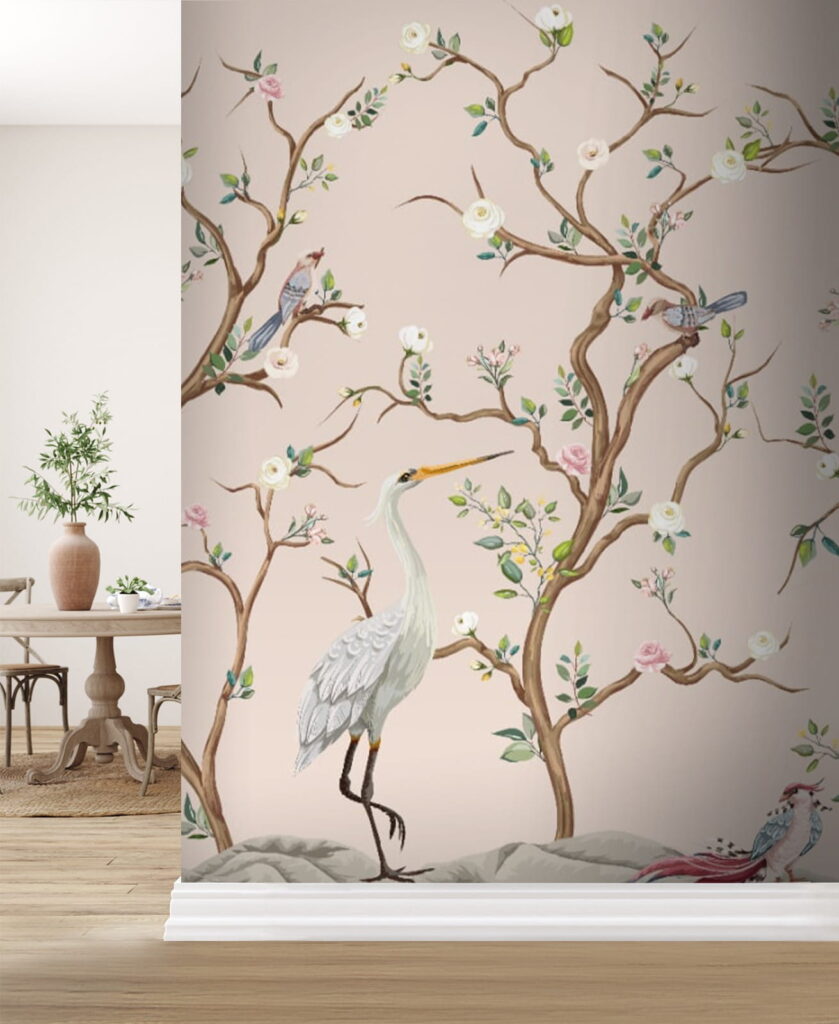Wallpaper with birds and flowers u79607pih1 839x1024 - Wallpaper with birds and flowers - tegory