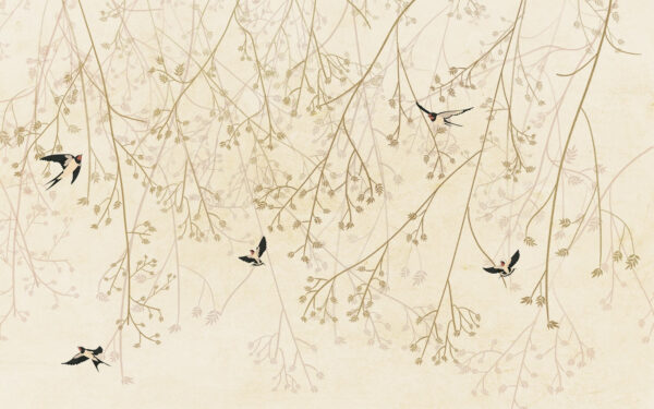 Birds flying in the branches of a tree Birds flying in the branches of a tree