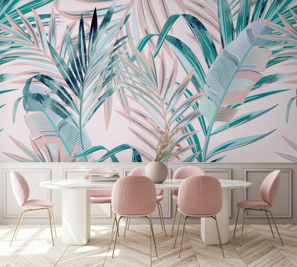 Pattern of leaves on a pink background u79671piq1 1024x922 - Pattern of leaves on a pink background - tegory