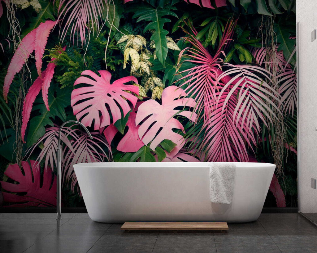 Group of pink and green leaves Group of pink and green leaves