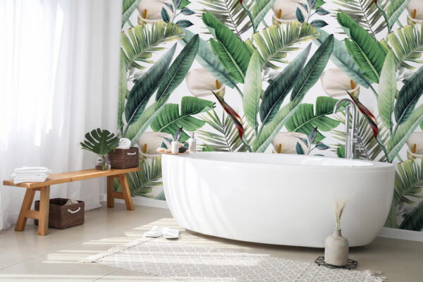 Pattern of green leaves and flowers u79683pit1 600x400 - Pattern of green leaves and flowers - tegory