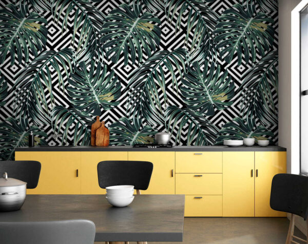 Pattern of leaves on a black and white background u79688pik1m 600x475 - Pattern of leaves on a black and white background - tegory