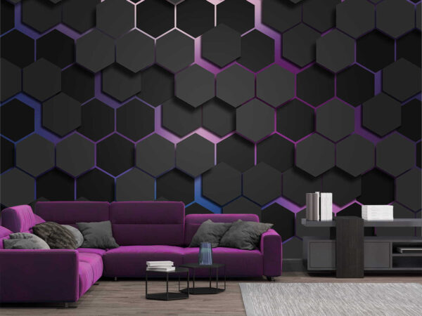 Group of black hexagons Group of black hexagons