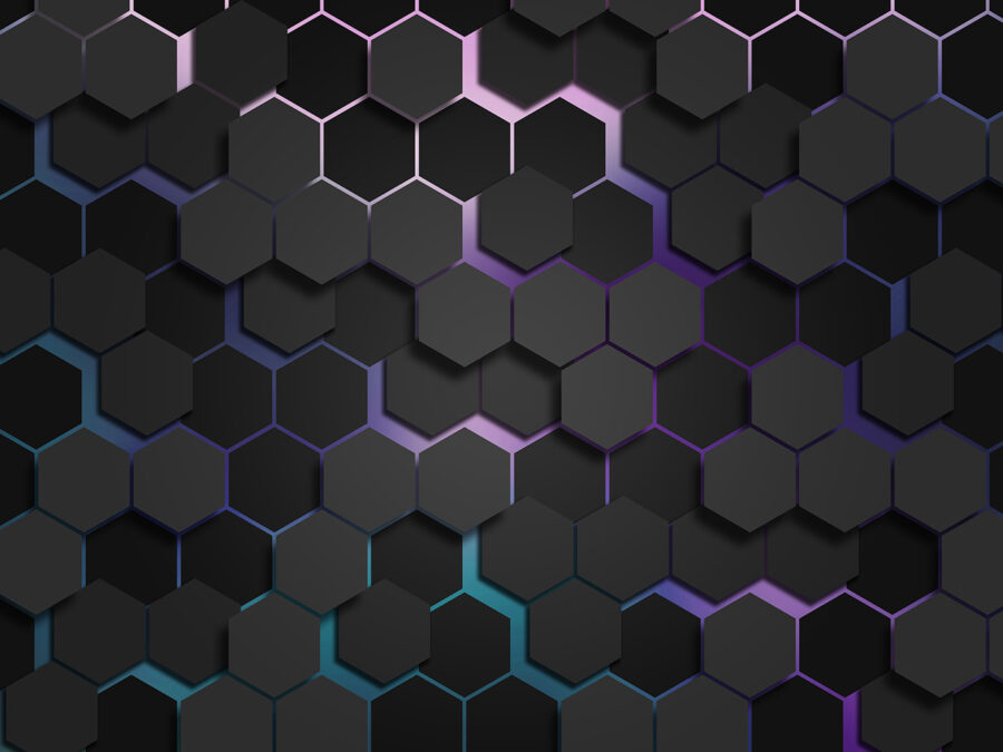 A group of black hexagons