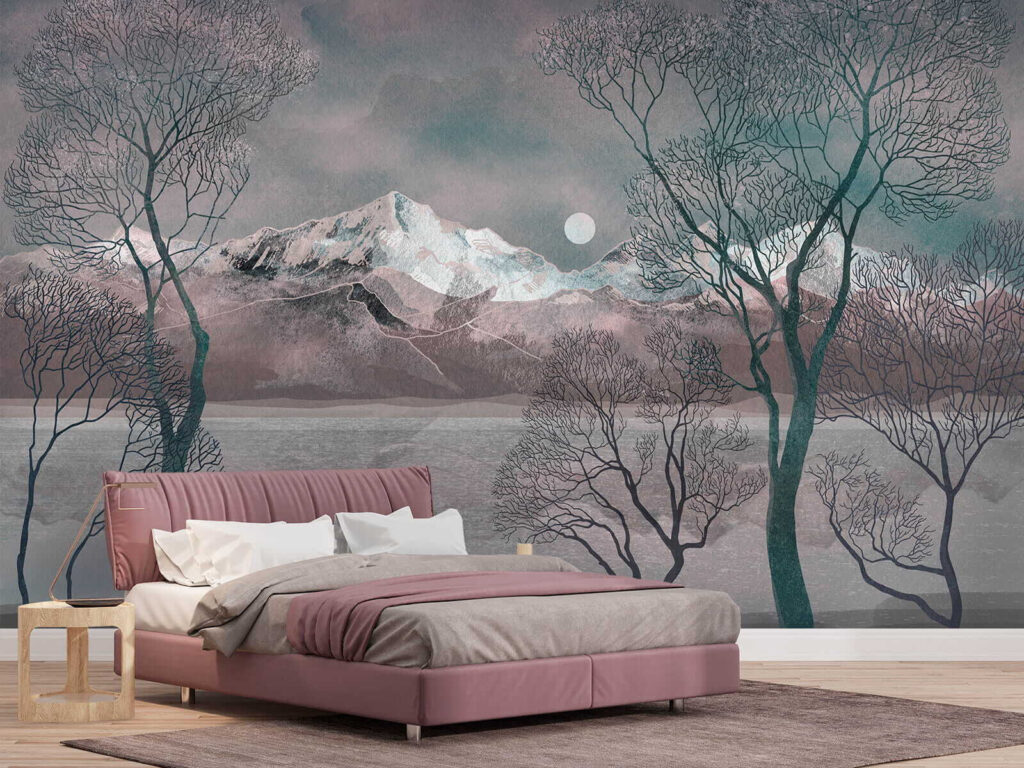 u80027pib1m 1024x768 - Landscape with trees and mountains - tegory