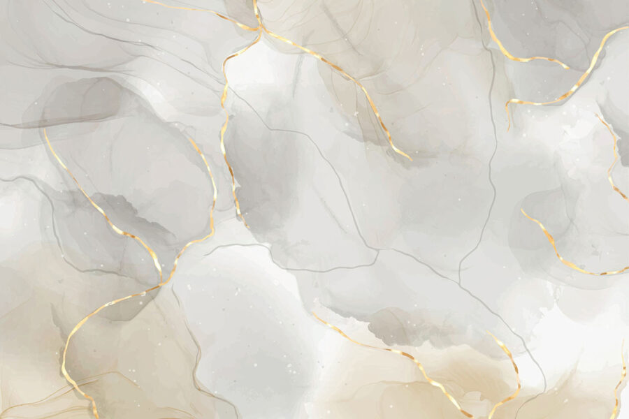 White and gold marble with gold lines