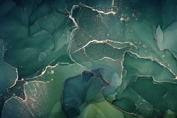 Emerald currents with sparkling veins. Emerald currents with sparkling veins.