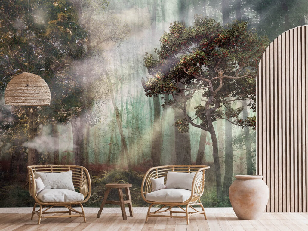 Foggy forest with trees and fog u80281pig1m 1024x768 - Foggy forest with trees and fog - tegory