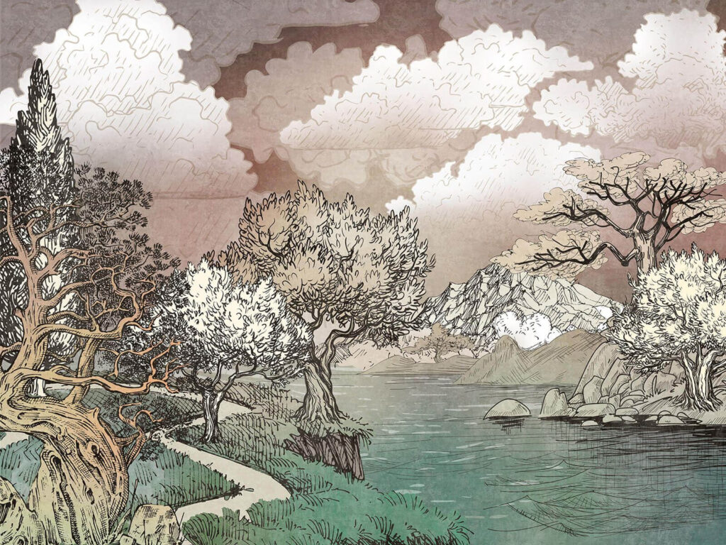 Landscape with trees and a lake u80323p 1024x768 - Landscape with trees and a lake - tegory