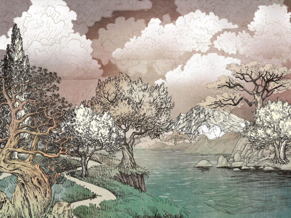 Landscape with trees and a lake u80323p 600x450 - Landscape with trees and a lake - tegory