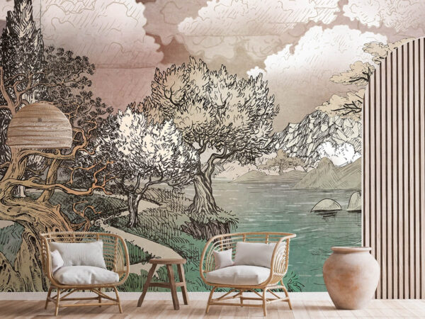 Landscape with trees and a lake u80323pig1m 600x450 - Landscape with trees and a lake - tegory